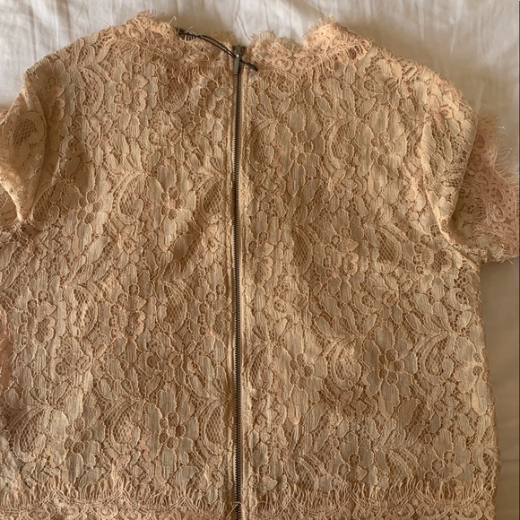 ZARA Lace top NWOT gorgeous nude color size M - Picture 6 of 9